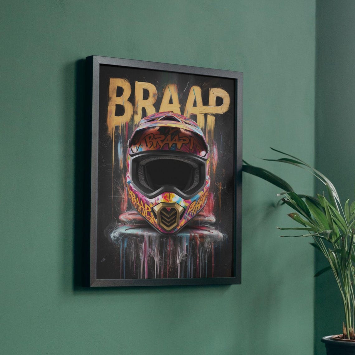 Braap Motocross Helmet Graffiti Colorful Dirt Bike Art Poster - Image 5