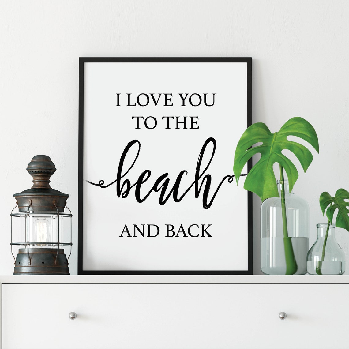 I Love You To The Beach And Back Romantic Coastal Quote Poster - Image 2