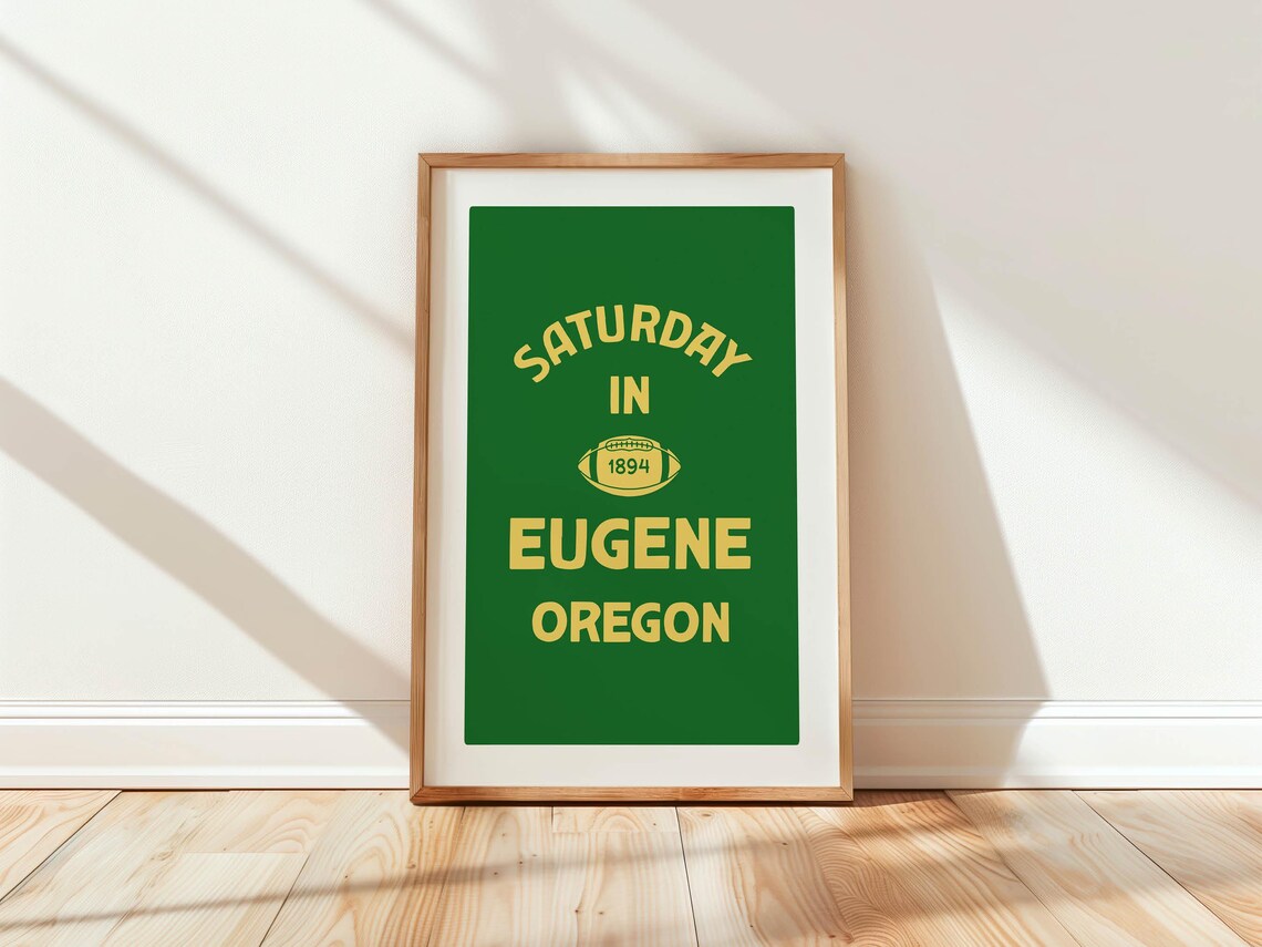 Retro Oregon Travel Poster, Eugene Wall Decor