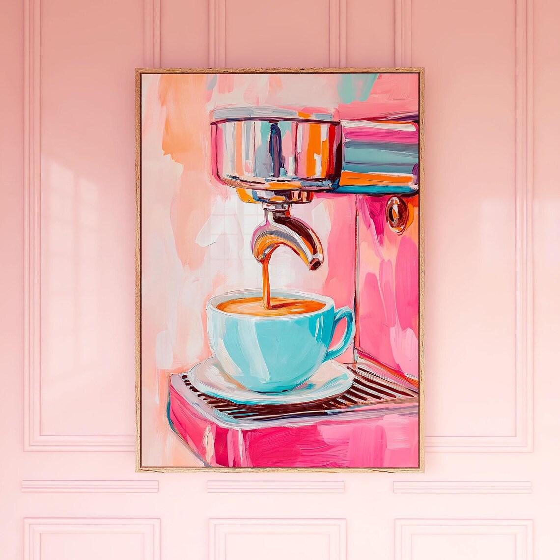 Coffee Pour Kitchen Poster, Feminine Cafe Style