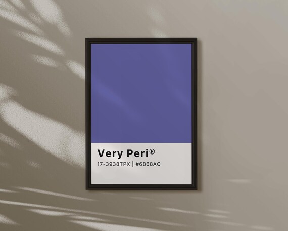 Very Peri Purple Periwinkle Colour Swatch Card Bold Modern Poster