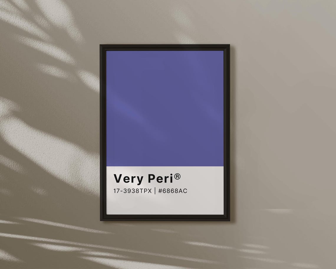 Very Peri Purple Periwinkle Colour Swatch Card Bold Modern Poster