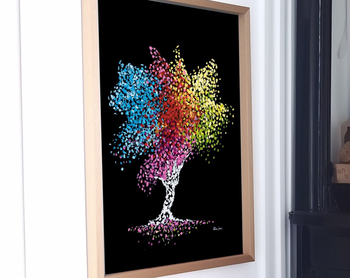 Tree Of Life Abstract Art Giclee Print Vibrant Green And Blue Wall Art Housewarming Gift Wall Art Decor Modern Contemporary Art - Image 5