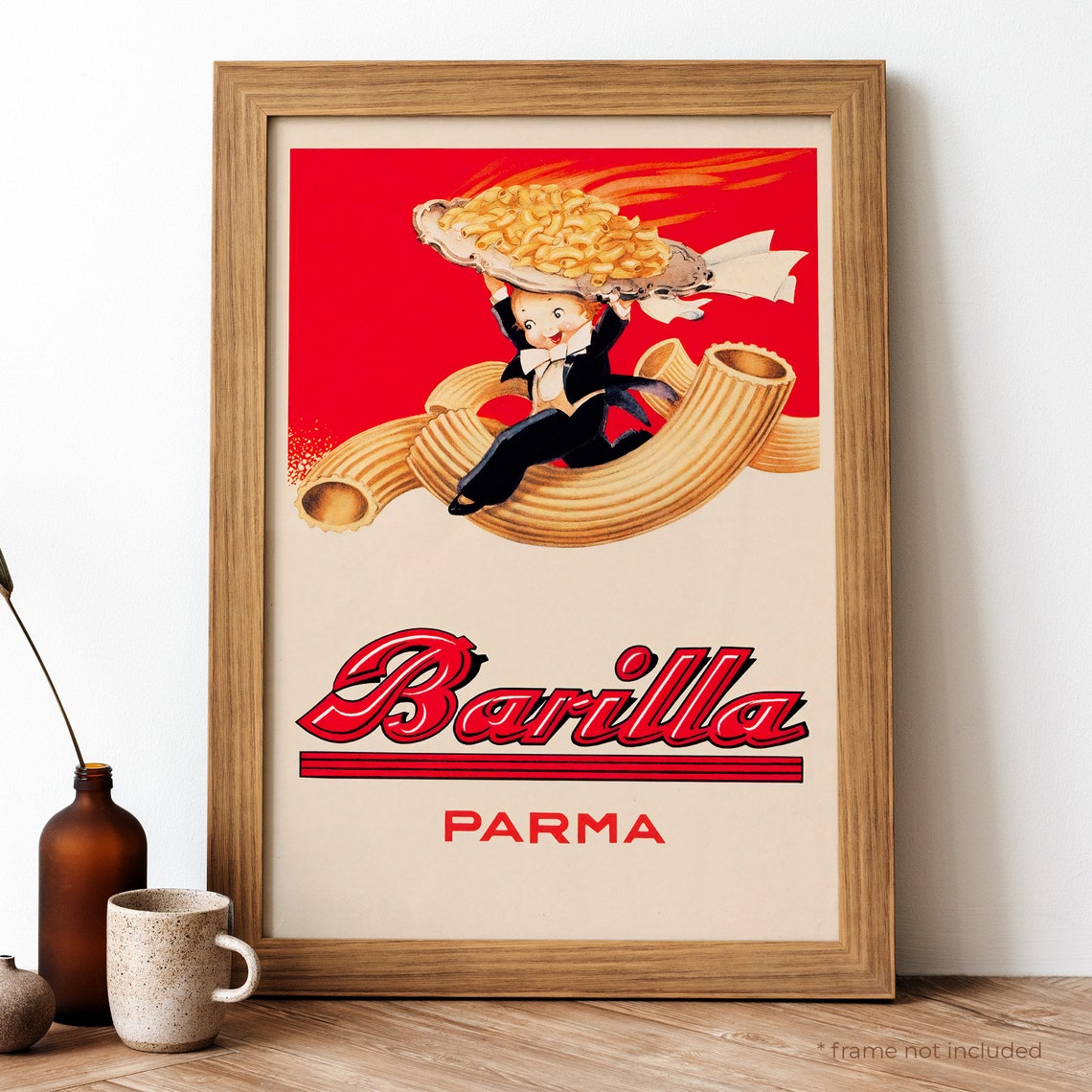 Vintage Barilla Parma Pasta Advertising Italian Retro Kitchen Poster