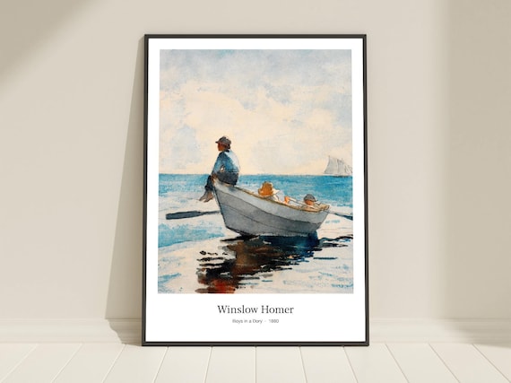 Winslow Homer Boys In A Dory 1880 Watercolor Sea Boat Art Poster