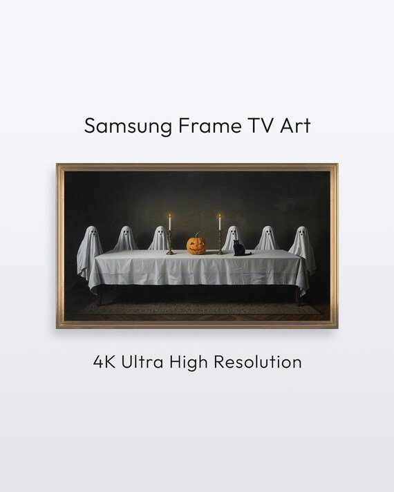 Samsung Frame Tv Halloween Art Dinner Party 4k Print