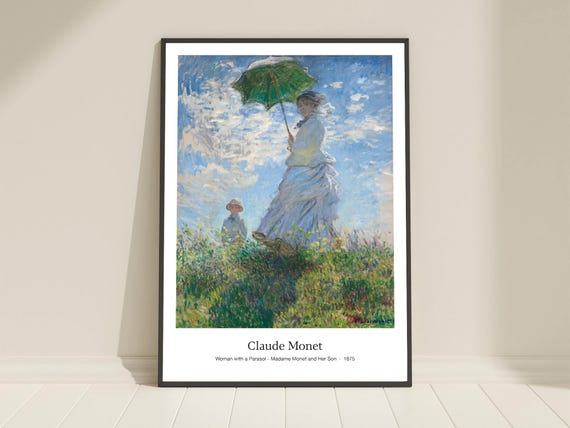 Claude Monet Woman With A Parasol Art Poster Print