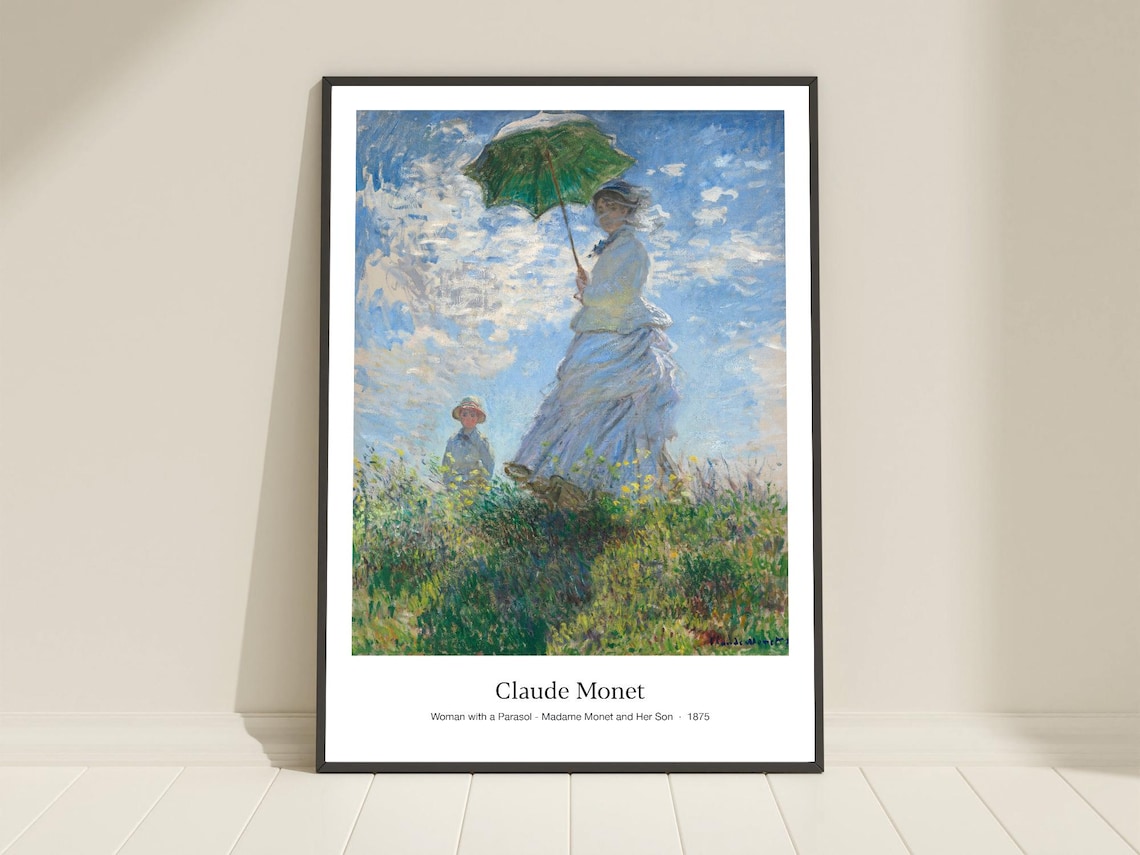 Claude Monet Woman With A Parasol Art Poster Print