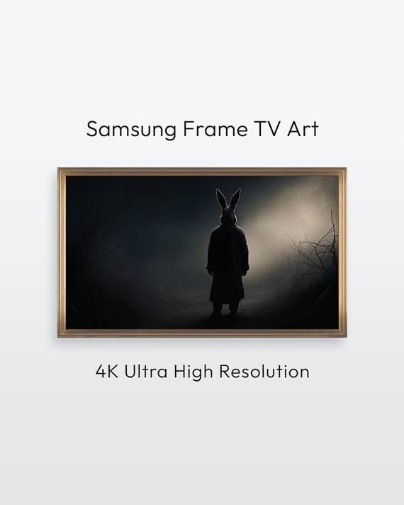 Samsung Frame Tv Dark Easter Bunny Gothic Moody Decor 4k Print