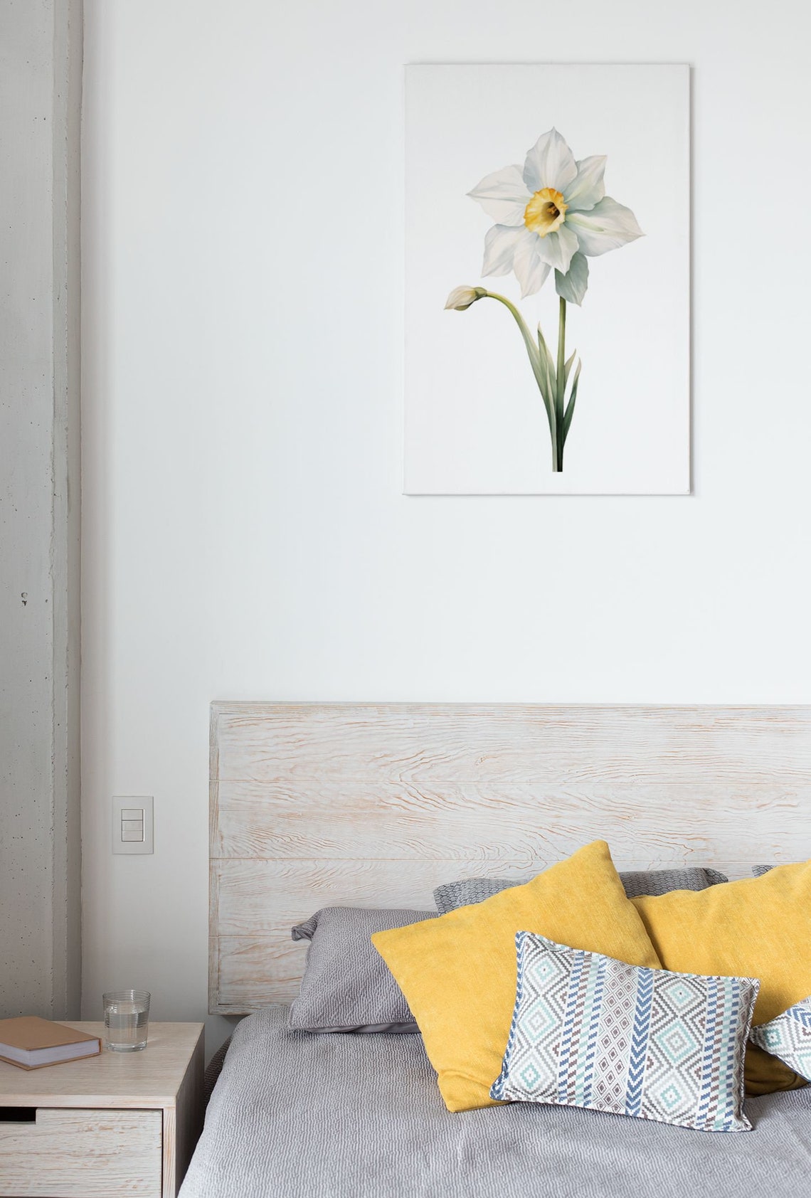 White Daffodil Spring Bloom Watercolour Botanical Flower Poster - Image 7