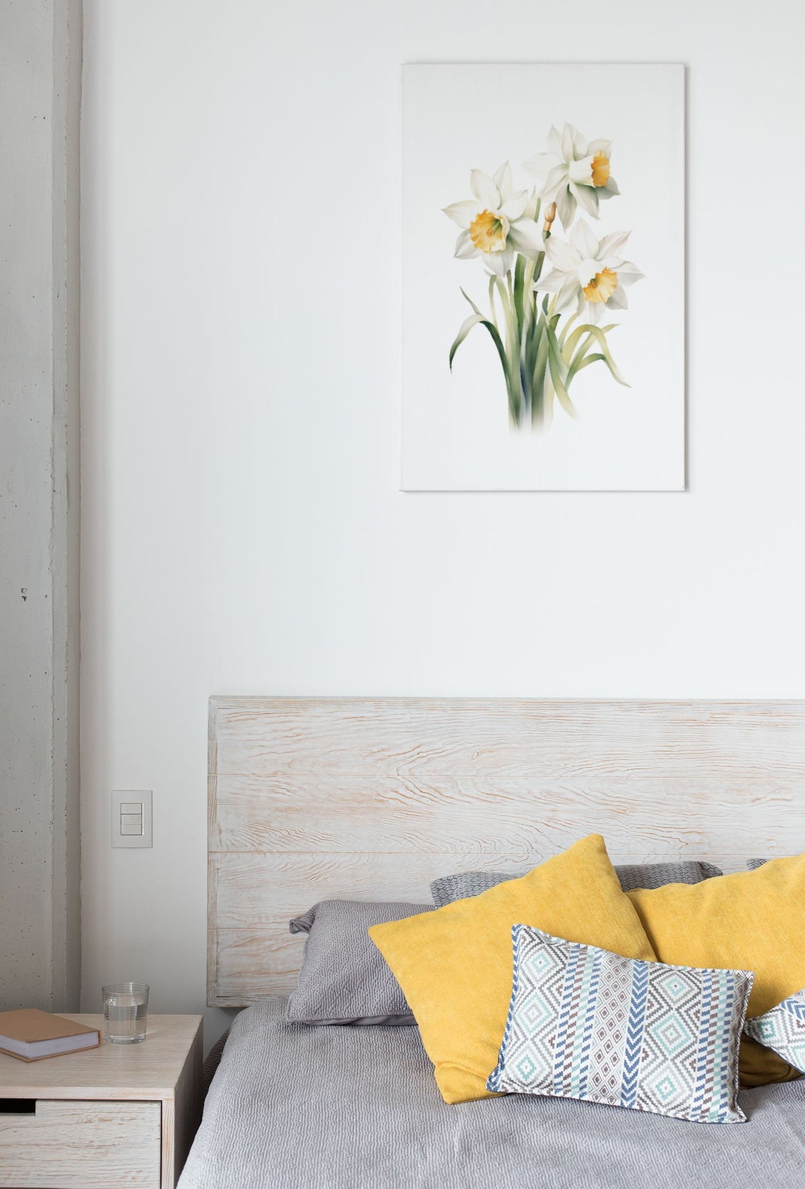 White Narcissus Triple Bloom Watercolour Botanical Flower Poster - Image 7