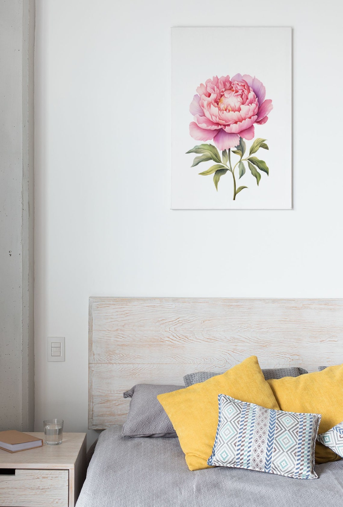 Pink Peony Full Bloom Romantic Watercolour Botanical Flower Poster - Image 5