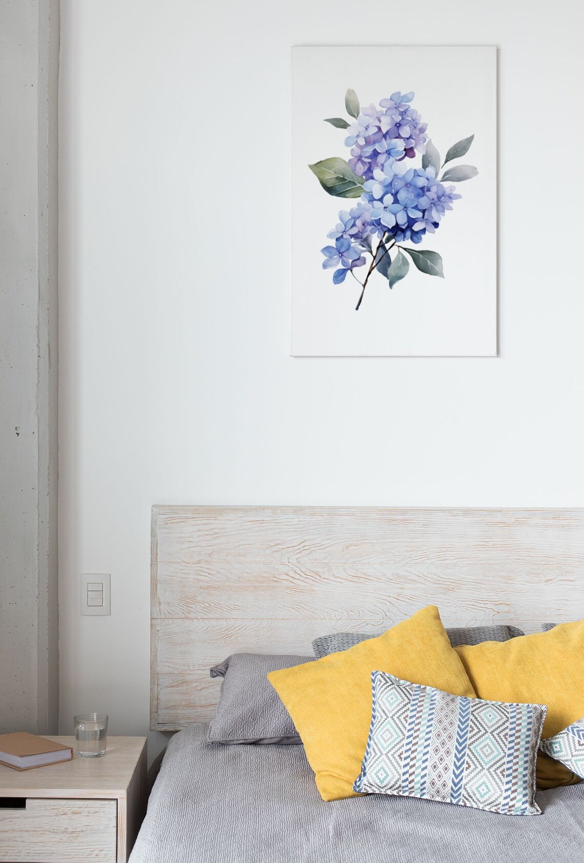 Blue Lilac Blossom Cluster Watercolour Botanical Flower Poster - Image 6