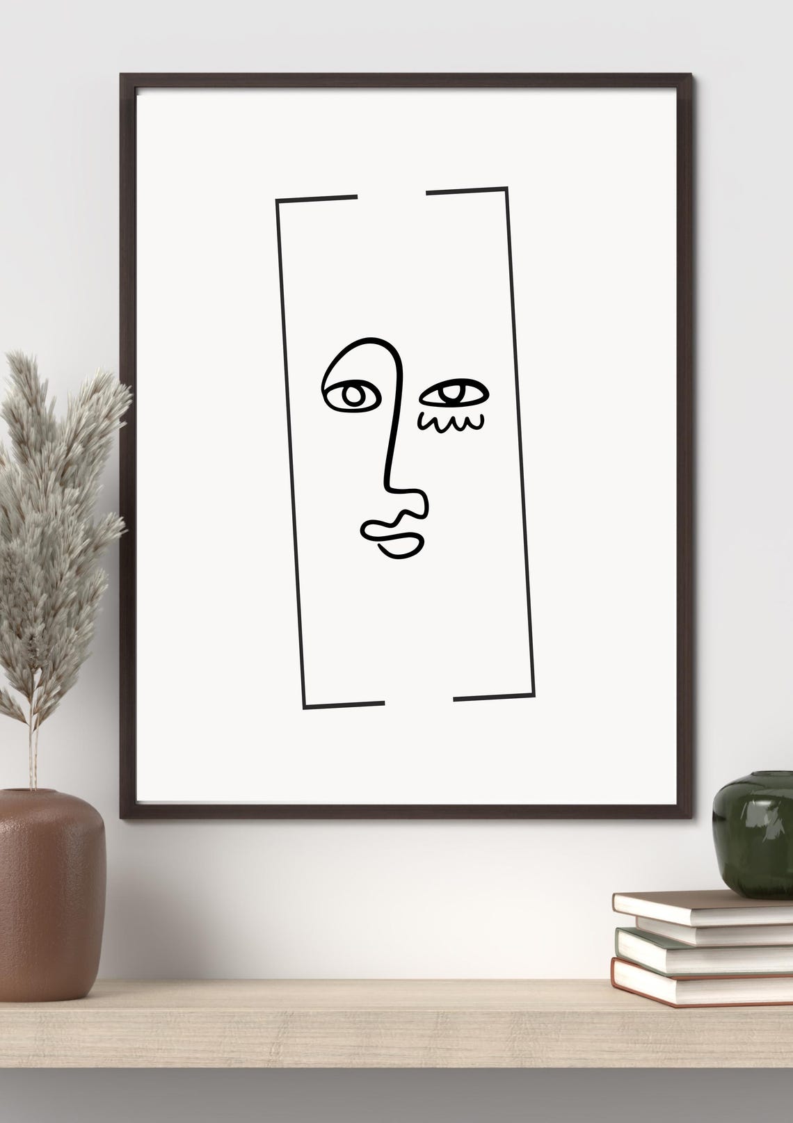 Abstract Line Art Minimalist Face Art Modern Wall Decor Black And White Artwork Contemporary Poster - Image 4