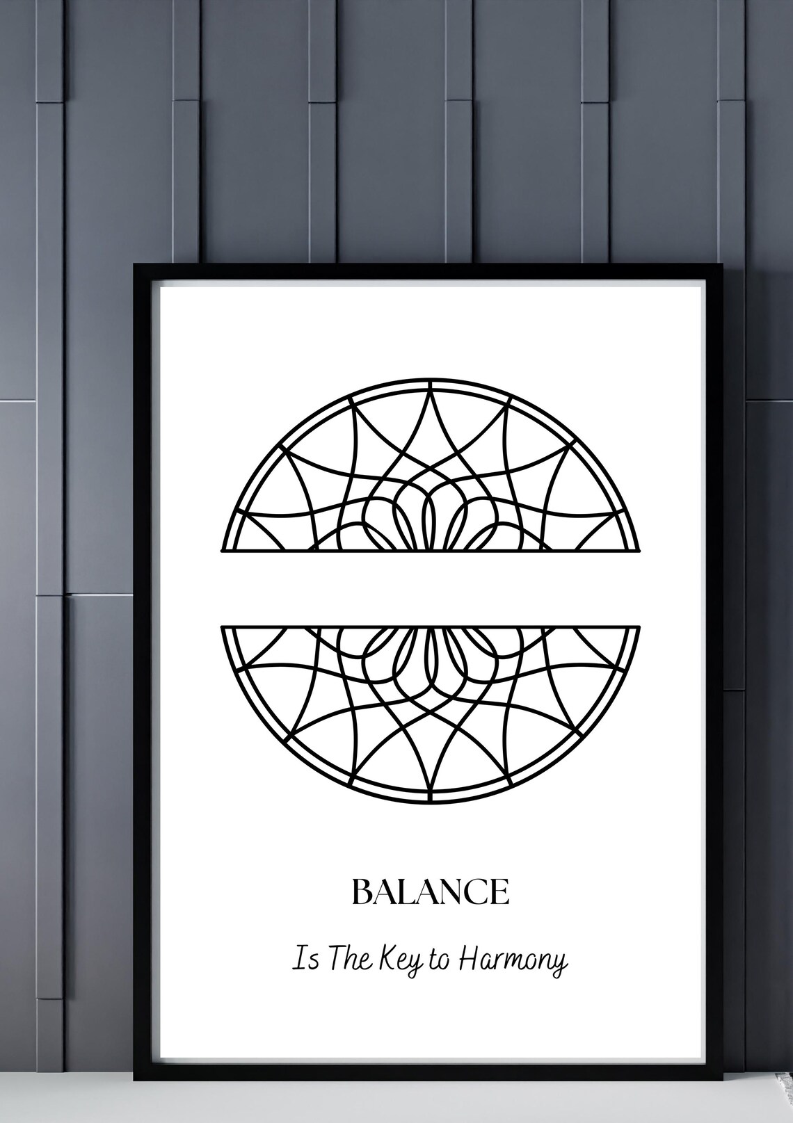 Balance Is the Key to Harmony Geometric Mandala Quote Art Poster - Image 2