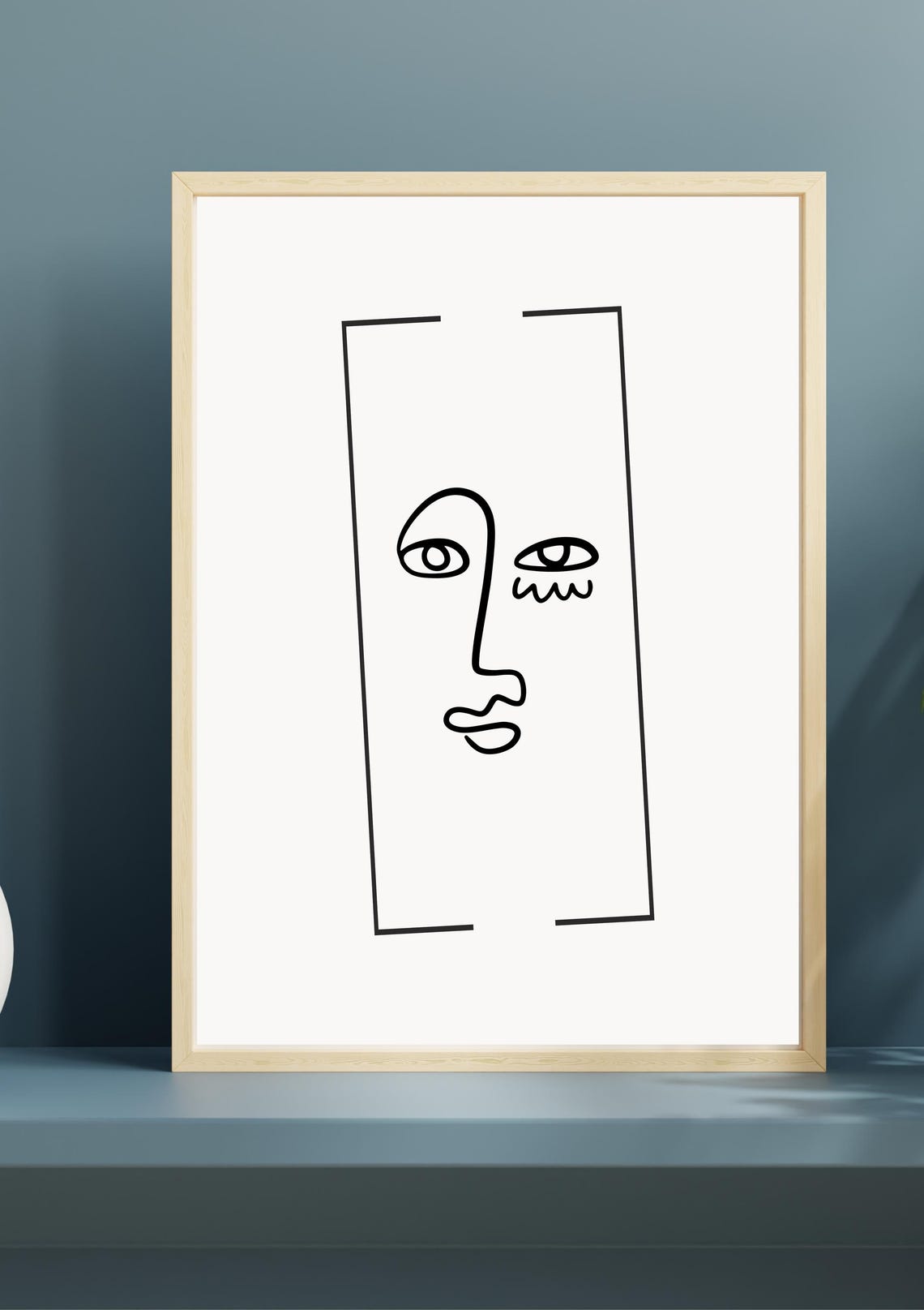 Abstract Line Art Minimalist Face Art Modern Wall Decor Black And White Artwork Contemporary Poster - Image 3
