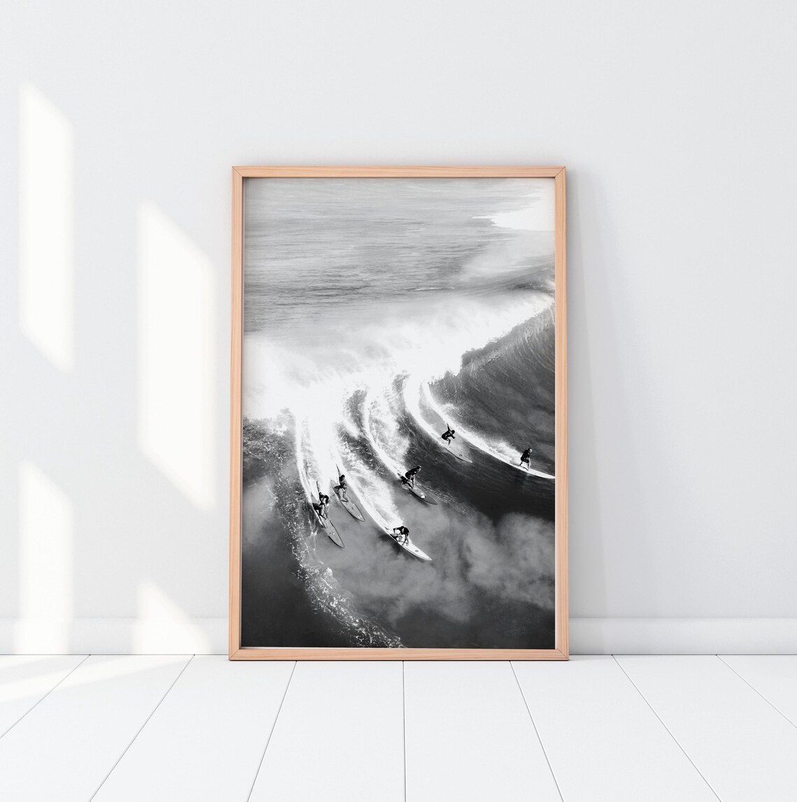 Surf Ocean Print, Black And White Coastal Poster