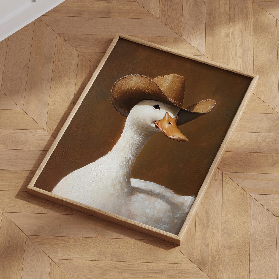 Cowboy Goose Funny Animal Art, Quirky Nursery Decor