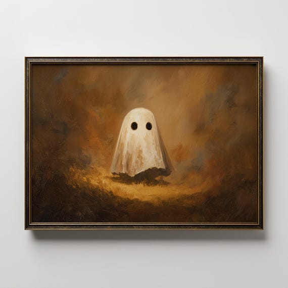 Painting Halloween Wall Art Spooky Decor Creepy Print Haunted House Artwork Gothic Dark Fantasy