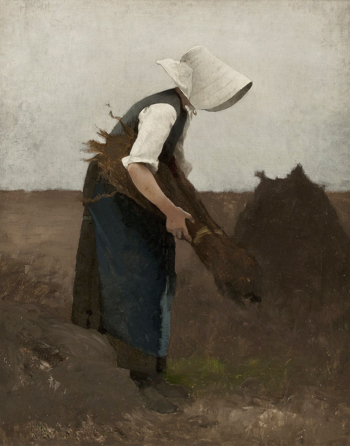 Vintage Farmhouse Painting Vintage Autumn Wall Decor Moody Fall Art Prints Woman Oil Painting Print Antique Farming Wall Art Prints - Image 3