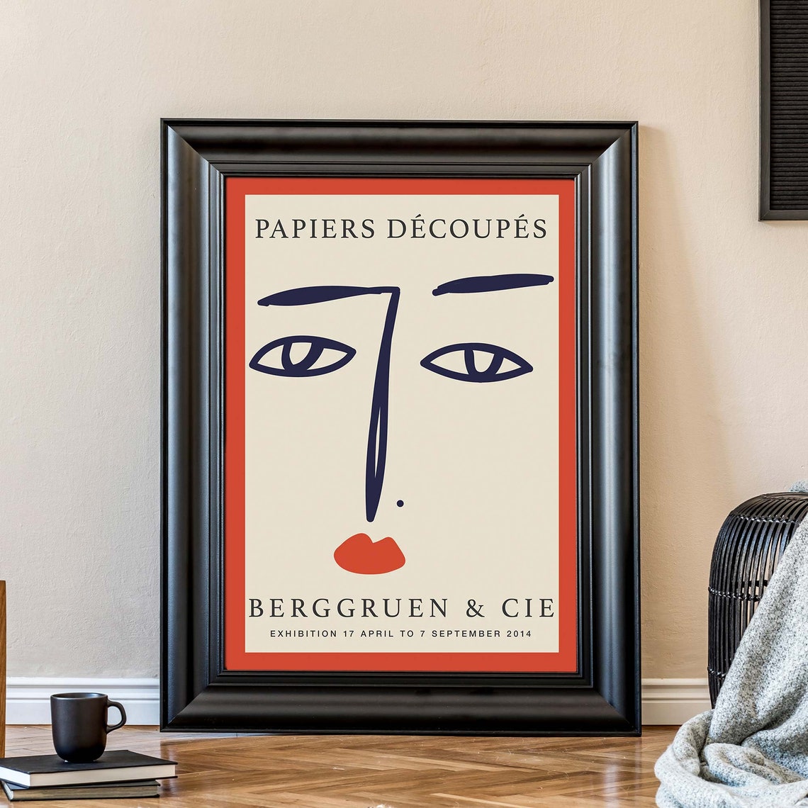 Papiers Decoupes Abstract Face Exhibition Art Gallery Poster - Image 2