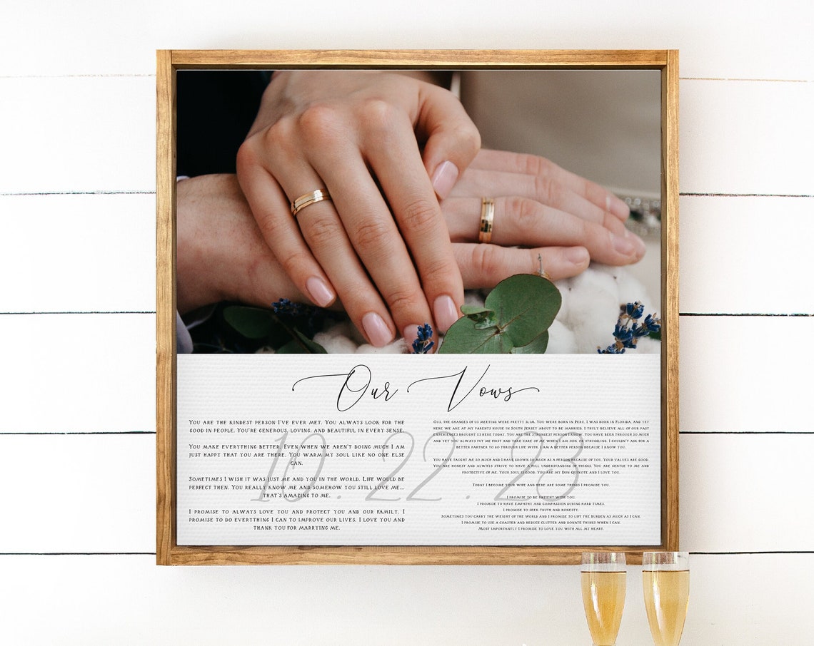 Our Vows Personalized Wedding Anniversary Gift Keepsake Poster