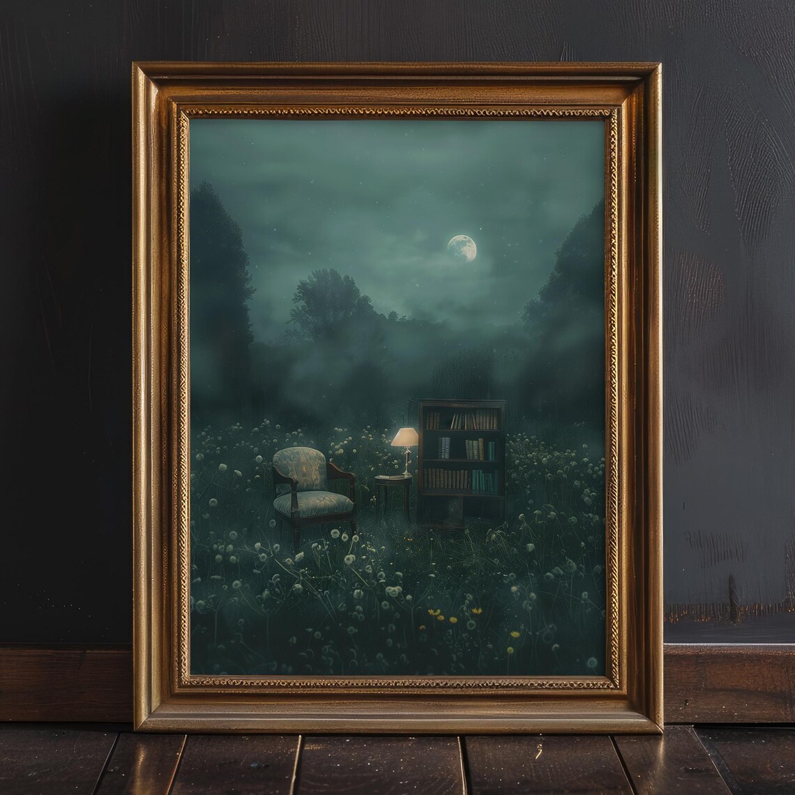 Dark Moody Book Lover Art Print, Academia Decor