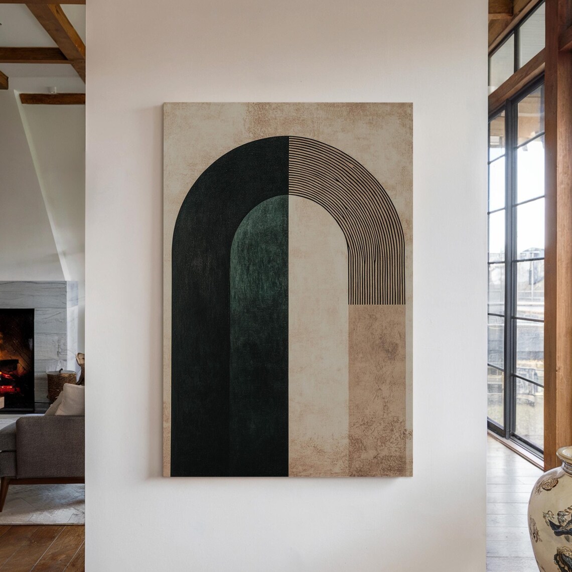 Modern Minimalist Abstract With Curved Lines