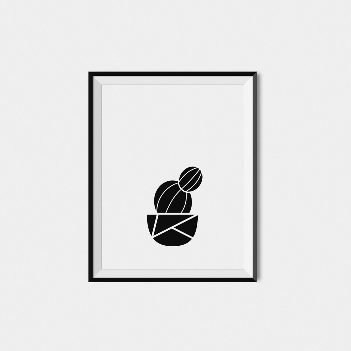 Cactus Minimalist Art Print, Modern Black And White - Image 2