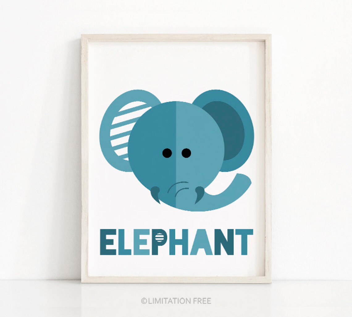 Elephant Nursery Art Print, Safari Nursery Decor - Image 4