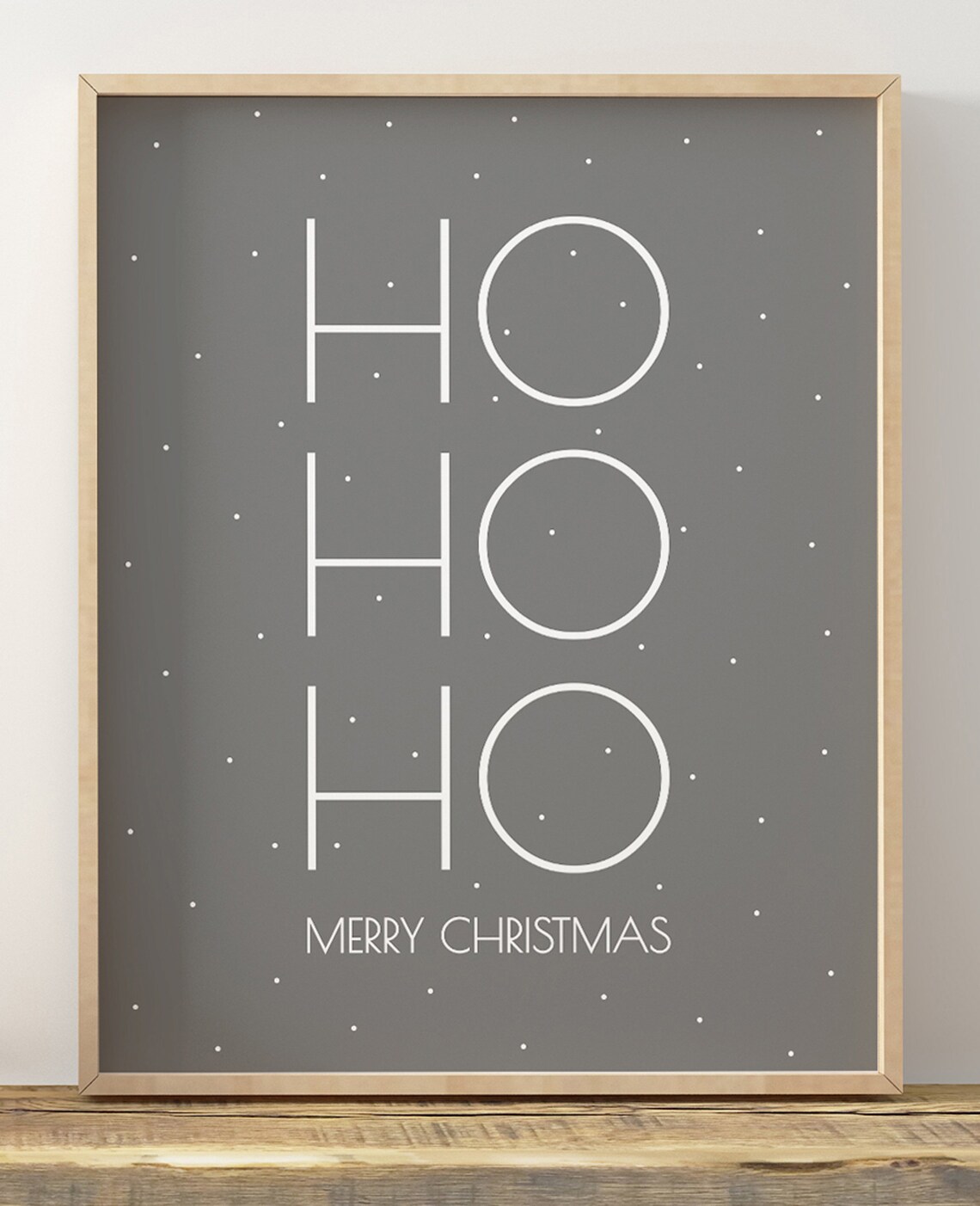 Instant Christmas Holiday Art Print, Grey Decor - Image 2