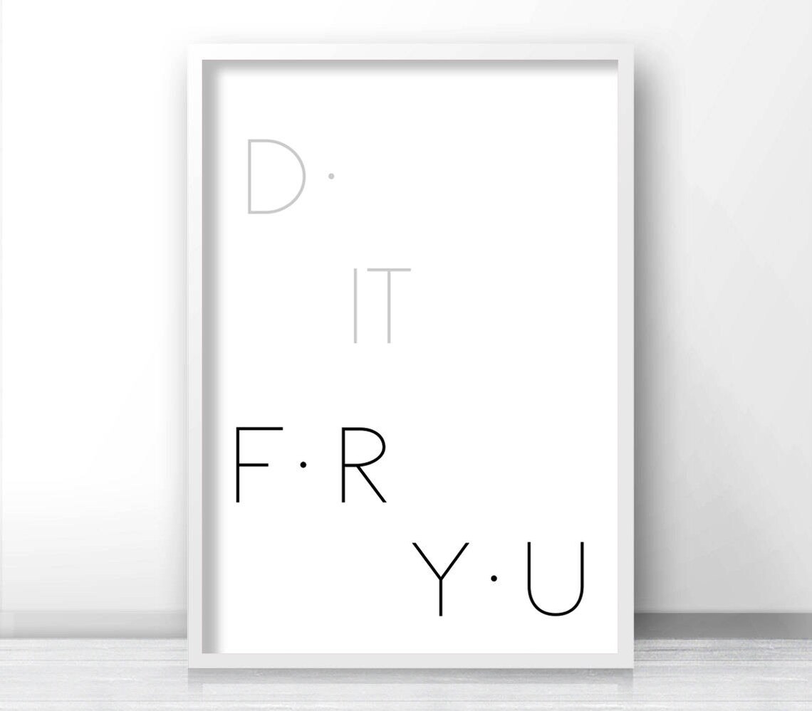 Do It For You Stacked Letter Minimalist Motivational Quote Wall Art Poster - Image 4
