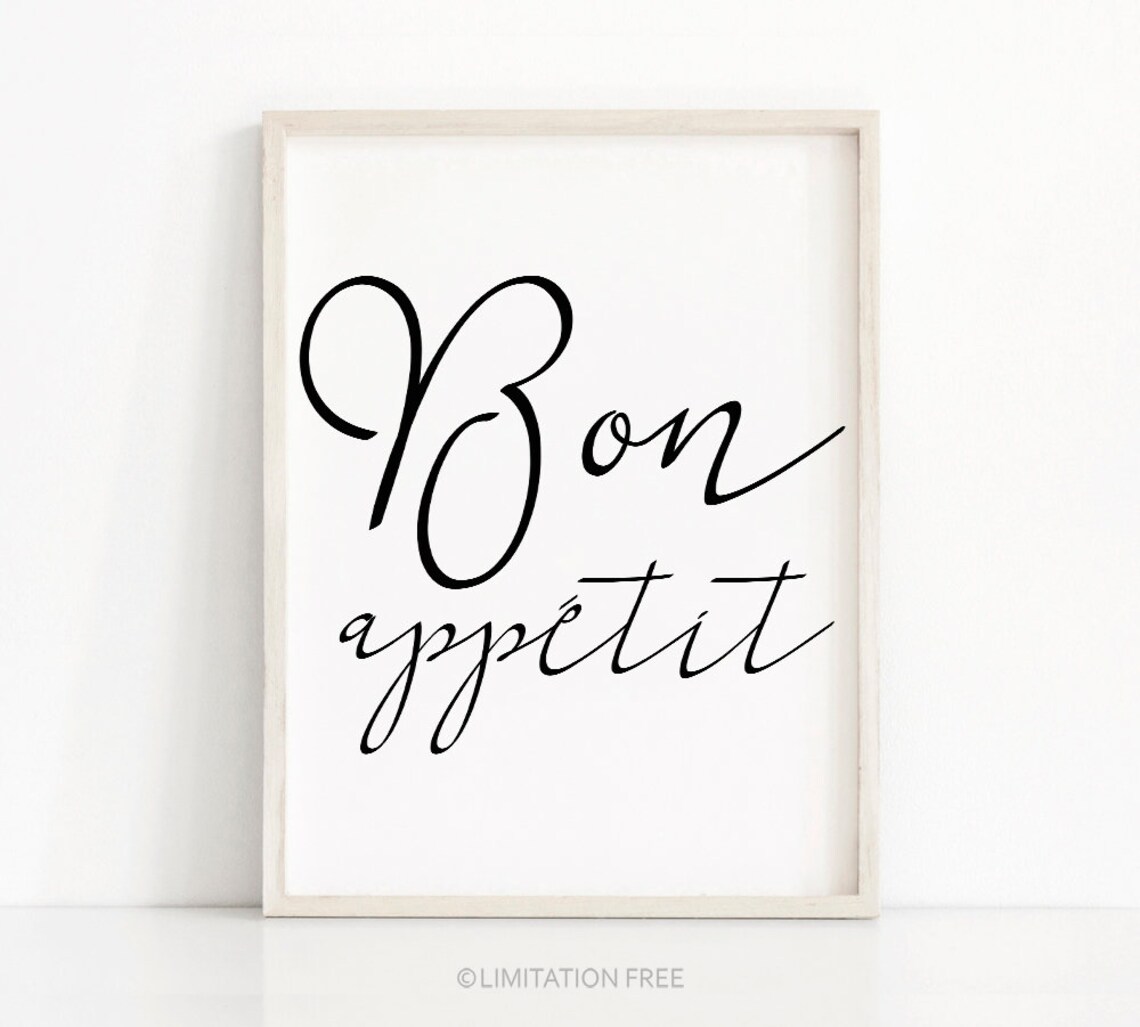 Bon Appetit Kitchen Typography, Kitchen Decor