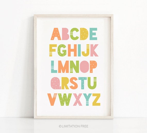 ABC Kids Alphabet Art Print for Nursery Playroom