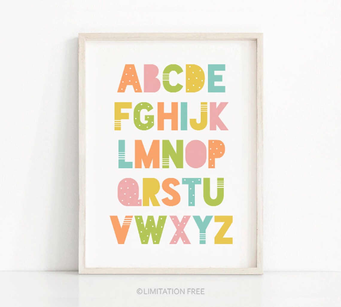 ABC Kids Alphabet Art Print for Nursery Playroom