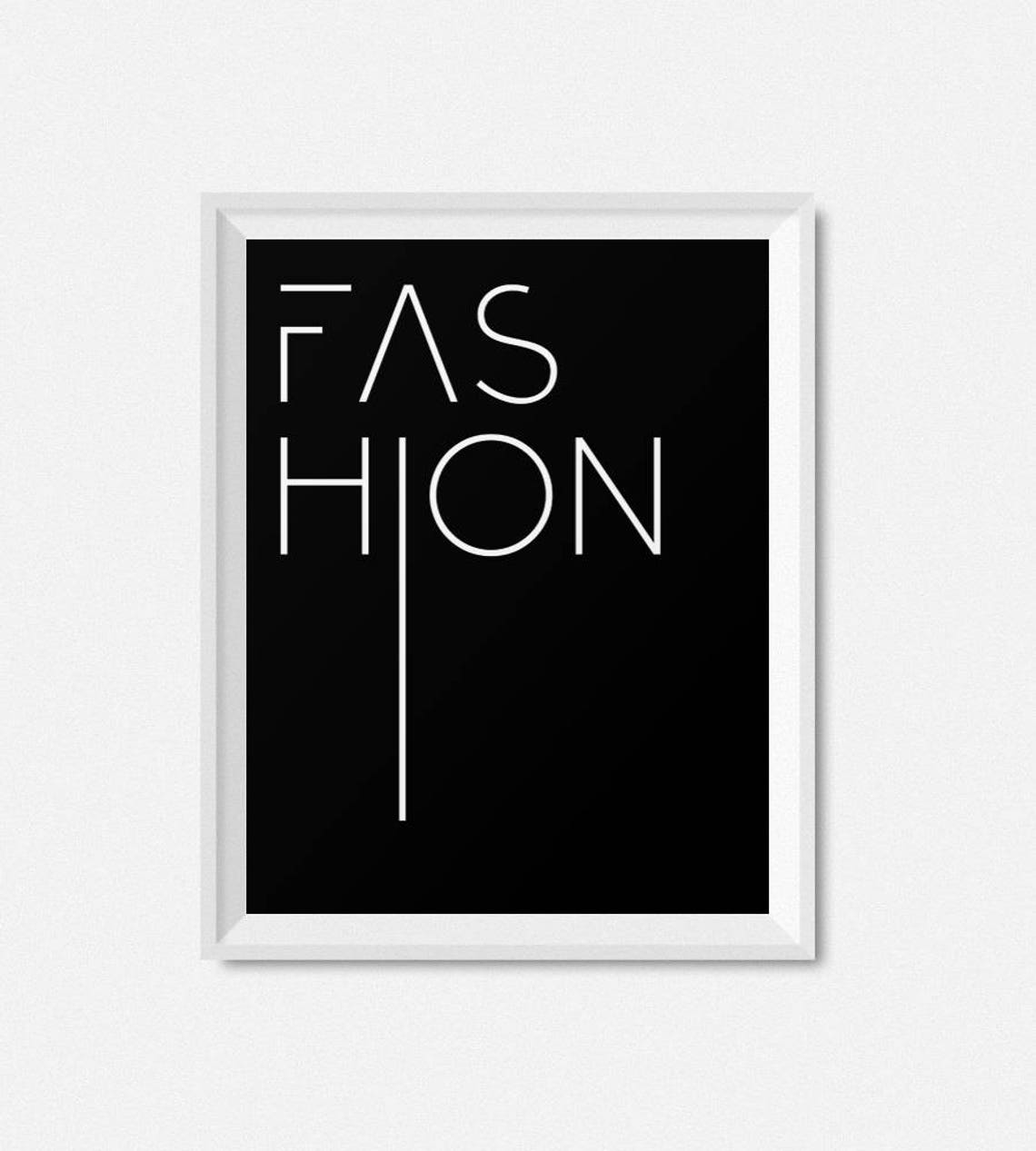 Fashion Bold Split Typography Black And White Modern Wall Art Poster - Image 2
