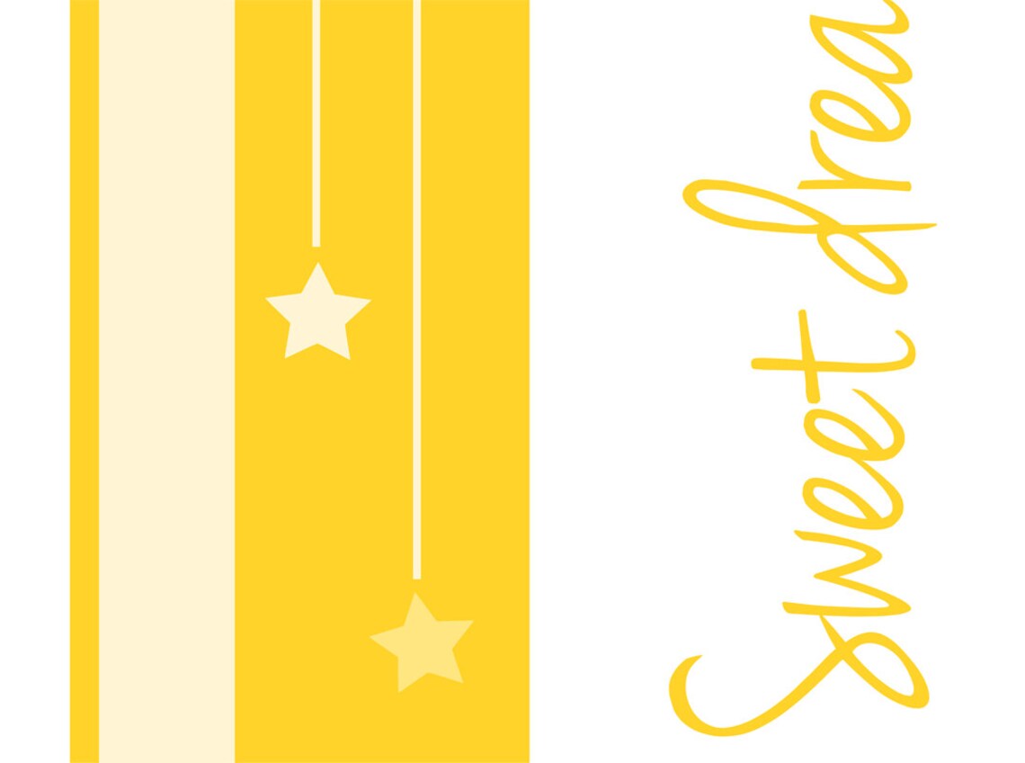 Sweet Dreams Yellow Stripes And Stars Baby Nursery Wall Poster Decor - Image 4