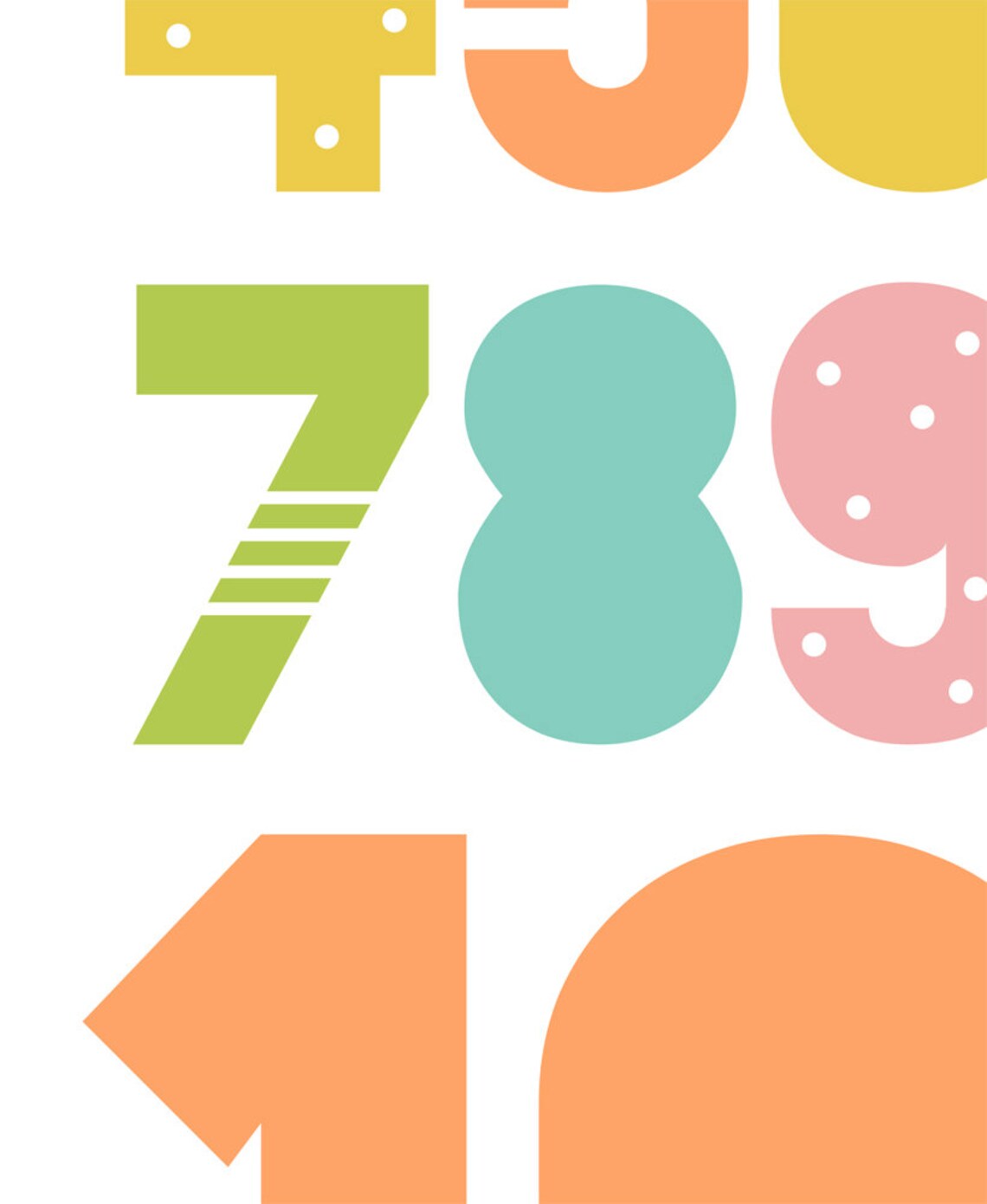 Numbers Kids Art Print, Playroom and Nursery Decor - Image 4