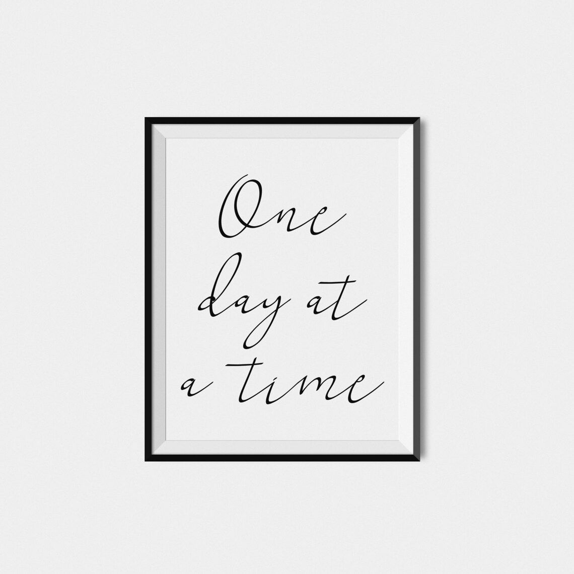 One Day At A Time Quote Art Print, Minimalist Typography - Image 2