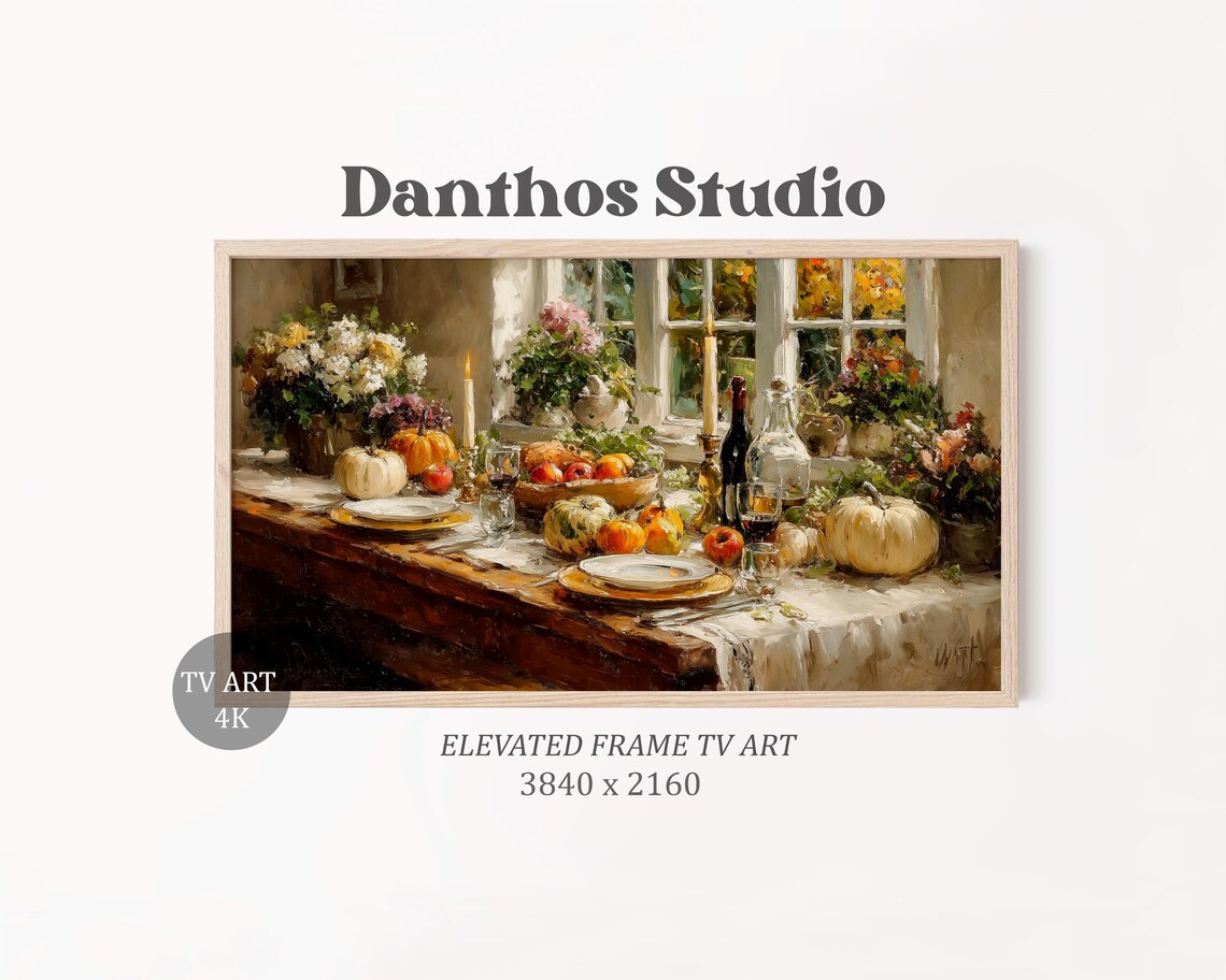 Thanksgiving Tablescape - Farmhouse Autumn Harvest Art Print