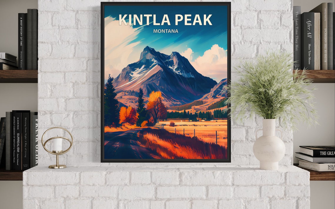 Kintla Peak Montana Rocky Summits Autumn Meadow Valley Poster - Image 2