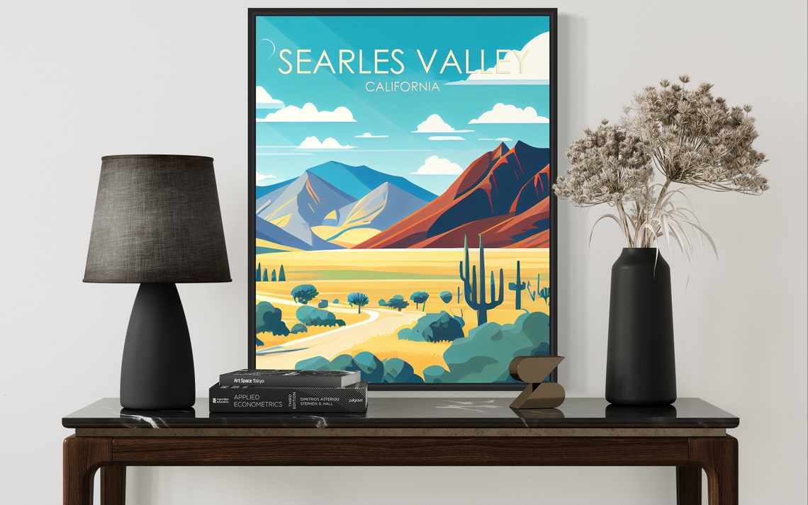 Searles Valley California Desert Cacti Mountain View Poster Artwork - Image 3