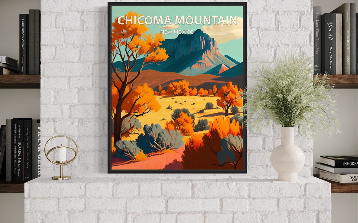Chicoma Mountain New Mexico Mesa Peak Golden Fall Desert Poster - Image 2