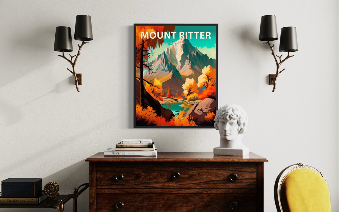 Mount Ritter California Sunset Ridge Emerald Lake Fall Art Poster - Image 2