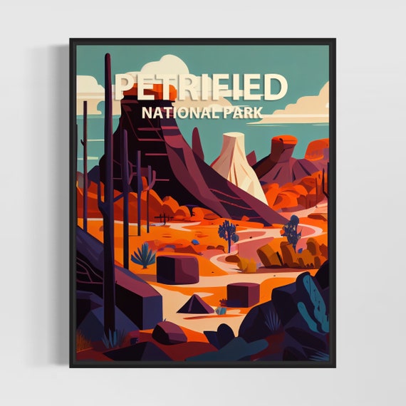 Petrified Forest Park Retro Art Print Petrified Forest Park Illustration Petrified Forest Park Vintage Minimal Design Poster
