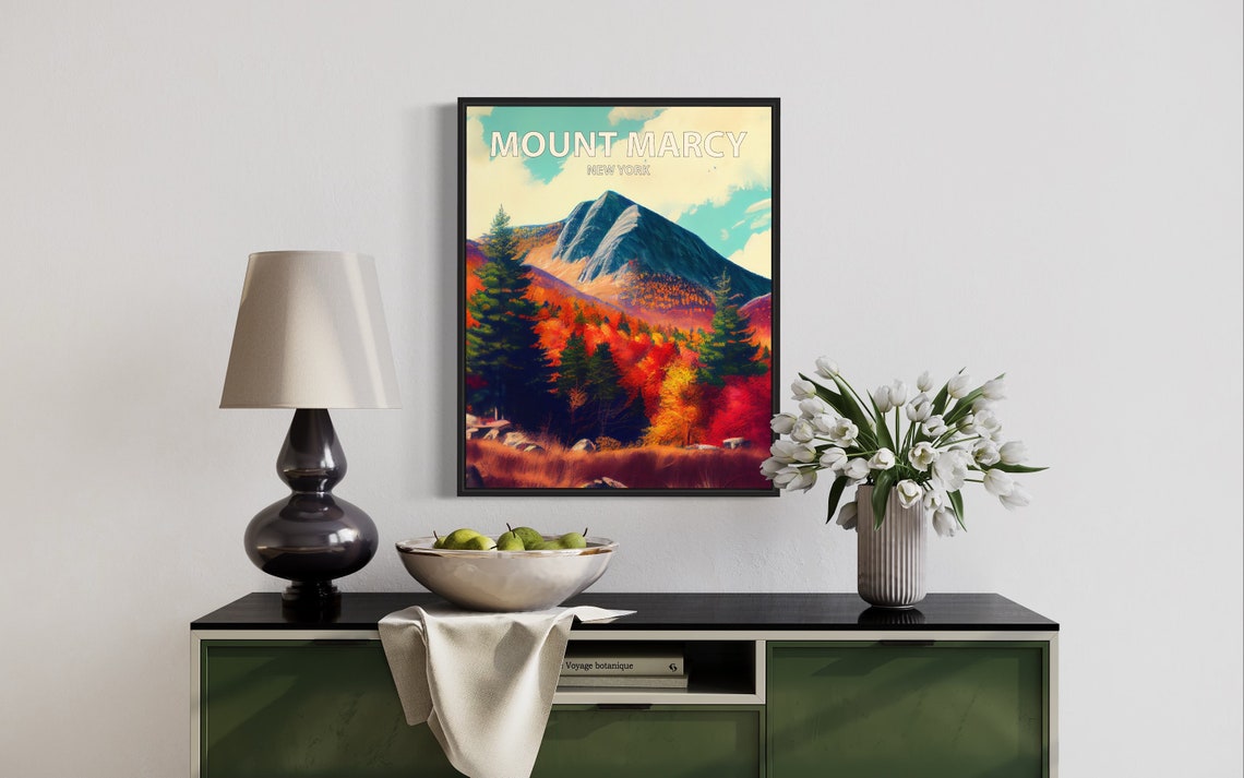Mount Marcy New York Poster with Vibrant Autumn Foliage Peaks - Image 2