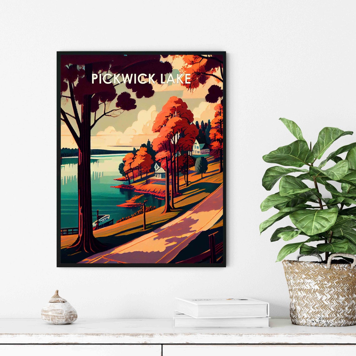 Pickwick Lake Alabama Retro Poster with Autumn Trees Along the Shore - Image 3