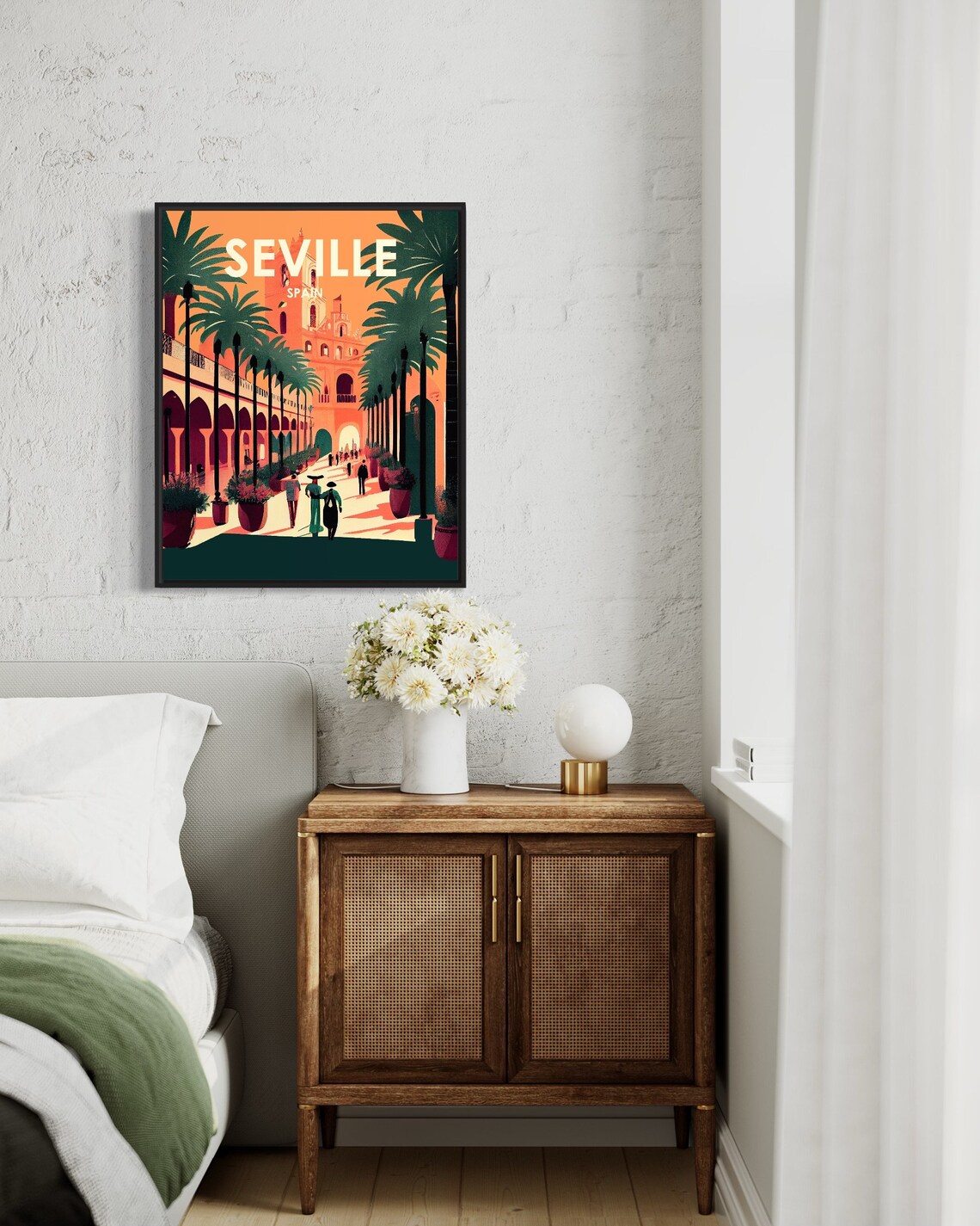 Seville Spain Retro Palm Promenade Cathedral Vintage Travel Poster - Image 3