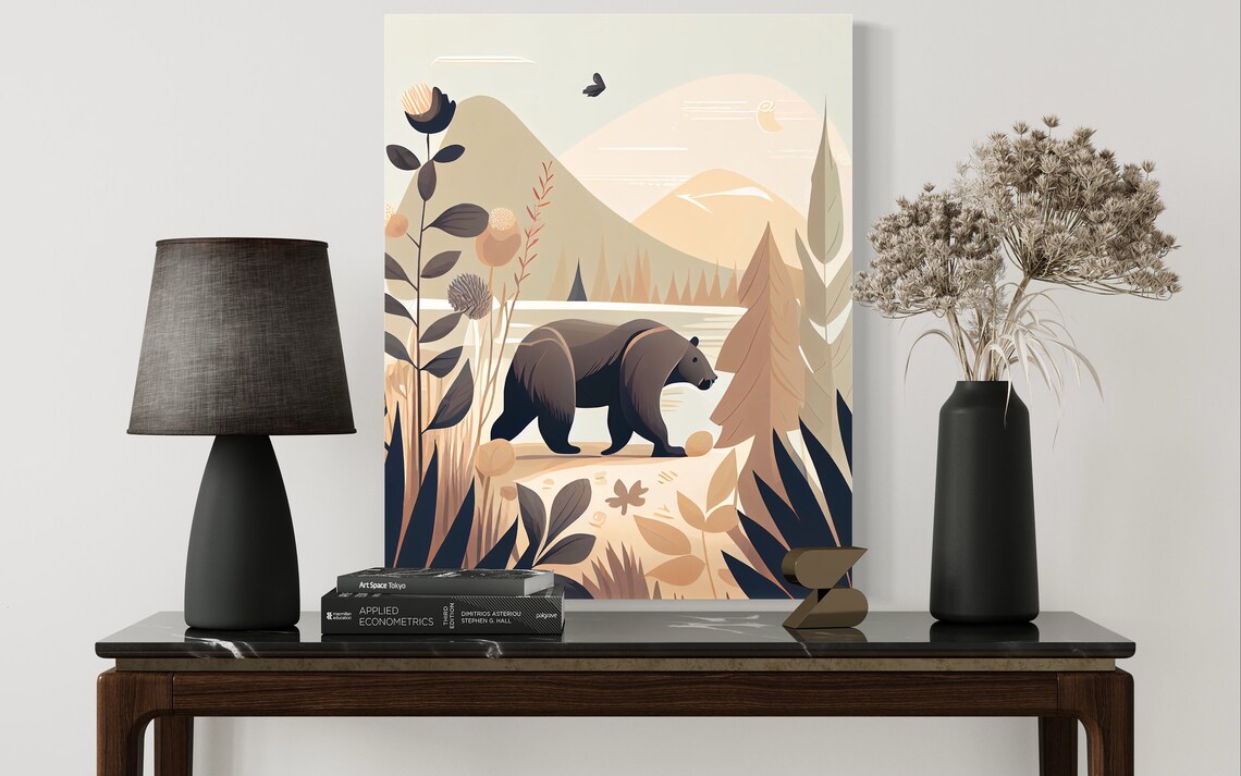 Black Bear Walking Through a Wildflower Mountain Meadow Poster - Image 2