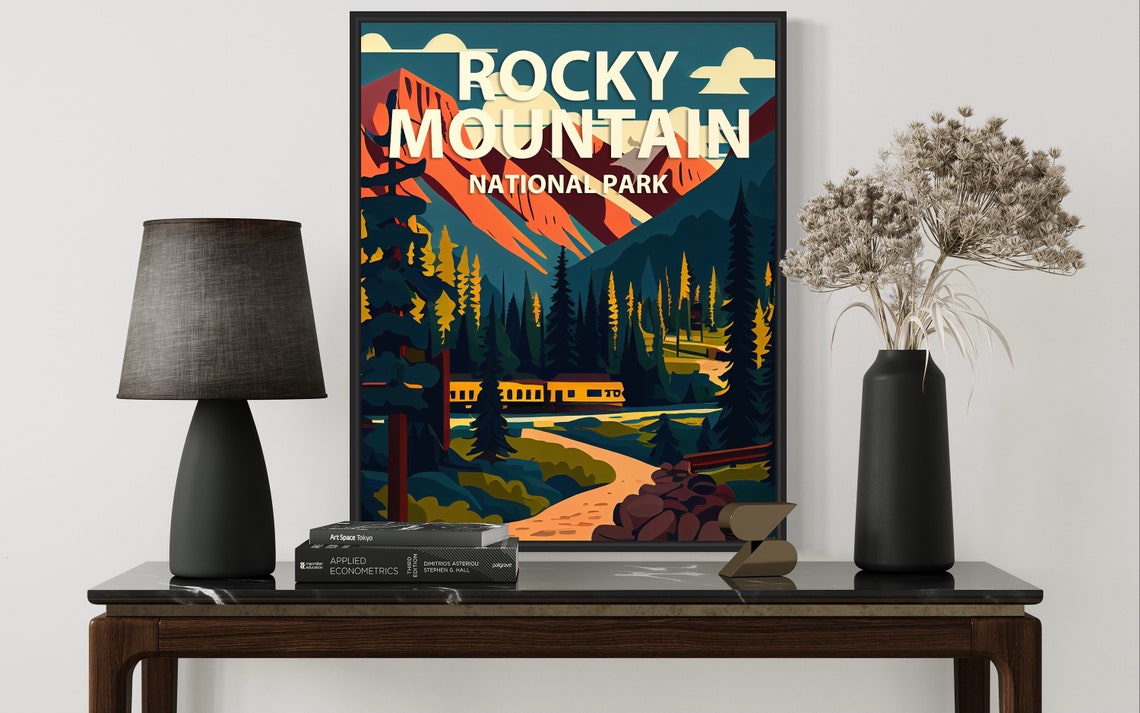 Rocky Mountain National Park Peak Train Vintage Poster Artwork - Image 3